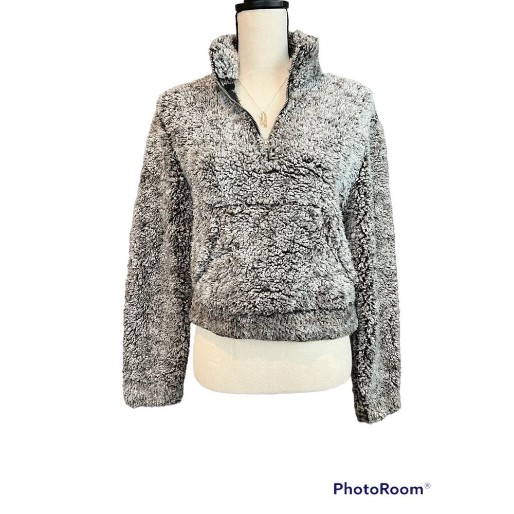 Garage  Slightly Cropped Sherpa 1/4 Zip Up Jacket Womens Size S